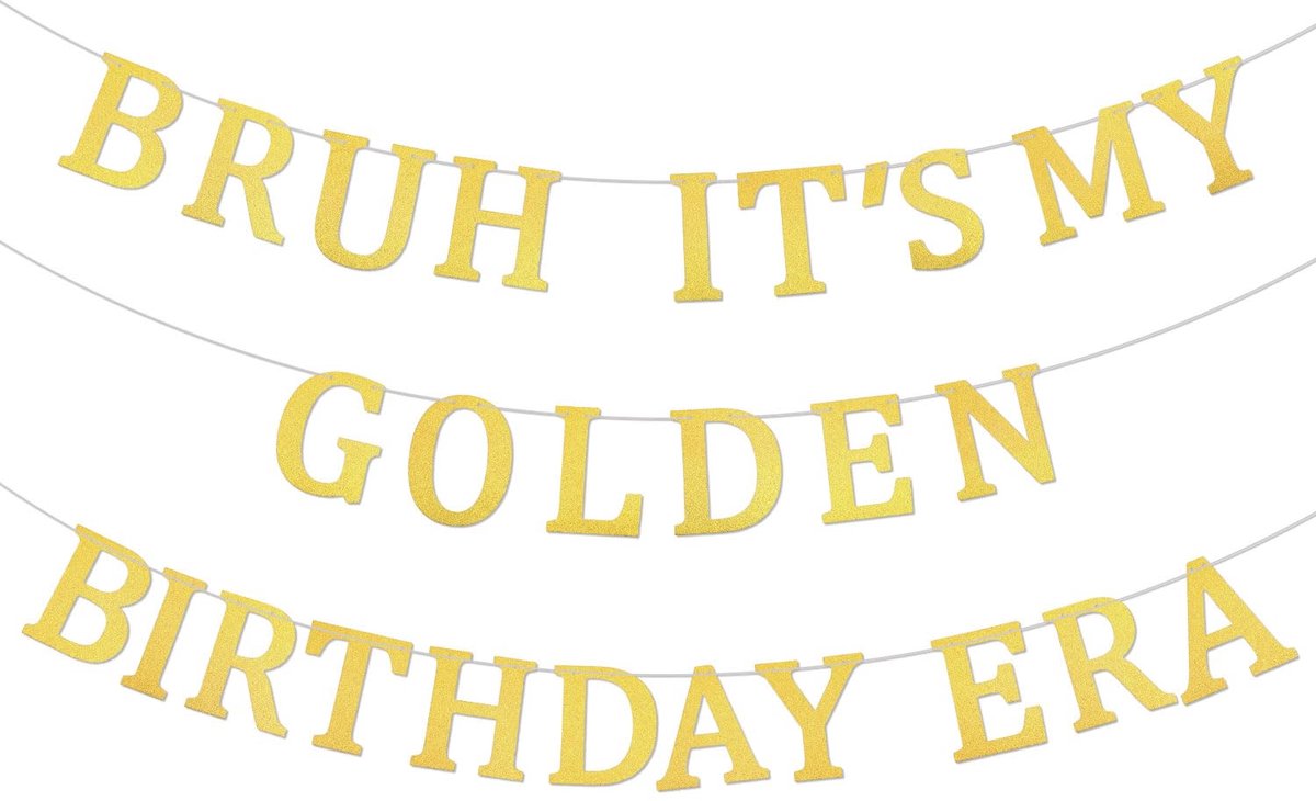 Gouden Verjaardagsbanner - Glitter Decoratie - 1 stuk - Herbruikbaar